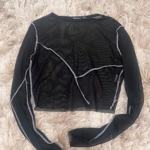 Boohoo mesh cropped top